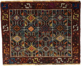 Shiraz Tappeto persiano 70x50 Rosso (Iran) Annodato A Mano