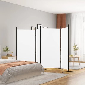 Divisorio A 4 Pannelli Bianco 346x180 Cm Tessuto /