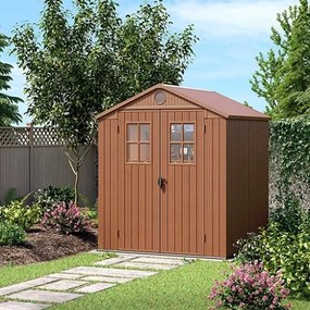 Casetta Da Giardino In Resina 190x122x221H Cm Darwin 6x4 Con Finestre Keter