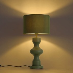 Lampada da tavolo retrò verde con paralume in tessuto - Captain