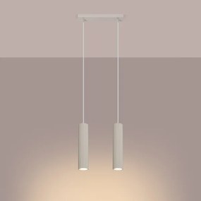 Sollux SL.1593 - Lampadario a sospensione con filo KARBON 2xGU10/10W/230V color crema
