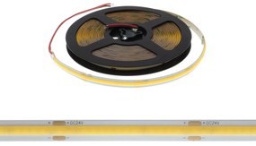 Striscia LED COB 10W/m 24VDC IP20 5m Luce Continua Colore Bianco Caldo 2.700K