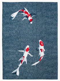 Tappeto jacquard lavabile da interno-esterno Koi