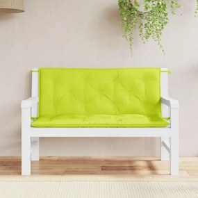 Cuscini Per Panca 2 Pz Verde Intenso 120x50x7 Cm Tessuto Oxford /