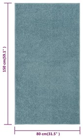 Tappeto a Pelo Corto 80x150 cm Blu