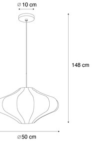 Lampada a Sospensione di Design in Seta Bianca 50 cm - Plu