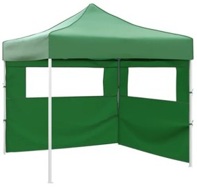 Tenda Pieghevole con 2 Pareti 3x3 m Verde