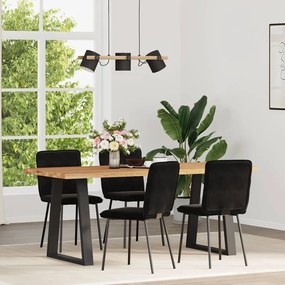 Sedie Da Pranzo 4 Pz Nere İn Velluto /
