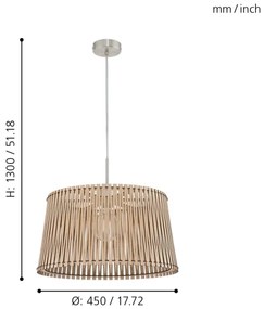 Eglo 96193 - Lampadario SENDERO 1xE27/60W/230V