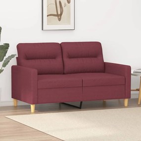 Divano A 2 Posti Rosso Vino 120 Cm İn Tessuto /