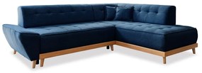 Divano letto angolare blu navy L, angolo destro Dazzling Daisy - Miuform