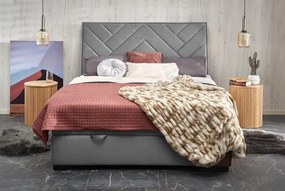 Letto Continental 1 imbottito in velluto grigio - 160 x 200 cm