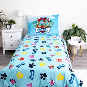 Biancheria da letto per bambini con effetto fosforescente in cotone per letto singolo 140x200 cm Paw Patrol – Jerry Fabrics