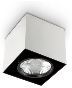 Plafoniera Moderna Mood Square Alluminio Bianco 1 Luce Gu10 7W 3000K D15Cm