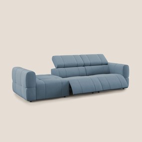 Giotto Divano con terminale e opzione relax elettrico in microfibra effetto velluto impermeabile T09