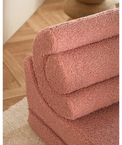 Poltrona per bambini rosa con rivestimento in bouclé Flipster – Wigiwama
