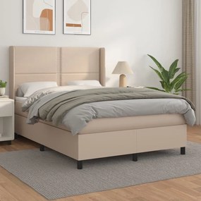 Giroletto A Molle Con Materasso Cappuccino 140x200cm Similpelle /