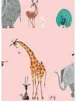 KEK Amsterdam Carta da parati Animal Mix - Roze