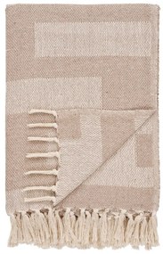 Coperta marrone chiaro in cotone riciclato 130x180 cm Adana – House Nordic