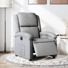 Poltrona Elettrica Reclinabile Grigio Chiaro İn Tessuto /