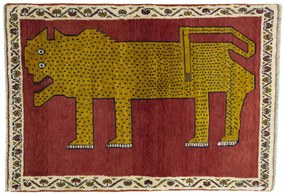 Gabbeh Tappeto 100 x 150 Rosso (Iran) Annodato A Mano