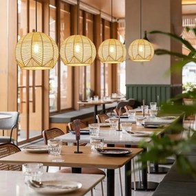 Immax 08258L - Lampadario a sospensione con filo PELO 1xE27/40W/230V diametro 30 cm rattan