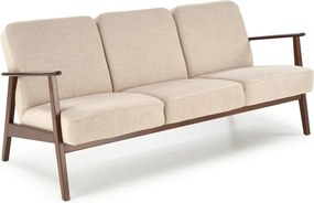 Divano a 3 posti Milano 3S in beige Castel15/noce scuro