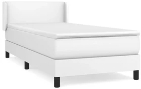 Giroletto a molle con materasso bianco 80x200 cm in similpelle