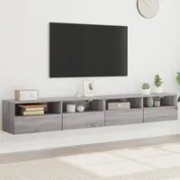 Mobili TV Muro 2pz Grigio Sonoma 100x30x30 cm Legno Multistratocod mxl 86089