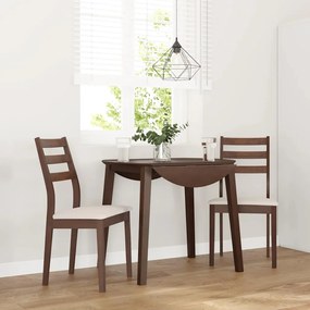 Sedie Da Pranzo Con Cuscini 2pz Marrone Legno Massello Di Hevea /