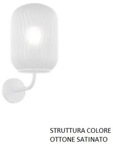 Applique ottone satinato 1 luce vetro bianco fog 1181os-at-bf