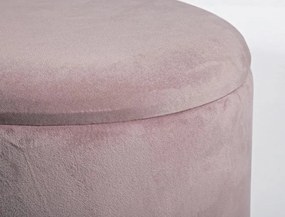 Sgabello Contenitore Polina Tondo Rosa Wild Imbottito in Tessuto effetto Velluto...