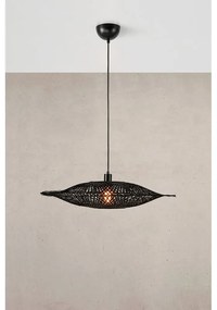 Lampada a sospensione nera opaca con paralume in bambù ø 75 cm Kumo - Markslöjd