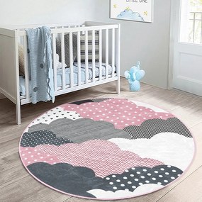 Tappeto per bambini rosa-grigio ø 80 cm Comfort - Mila Home