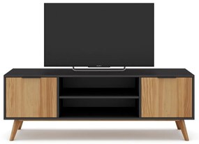 Tavolo TV in pino nero/naturale 140x53 cm Lavis - Marckeric