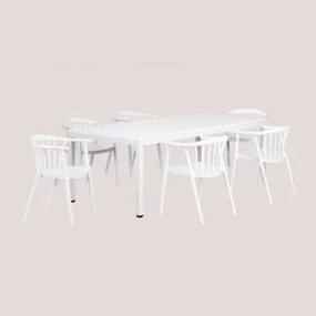 Set Tavolo in Alluminio (210X100 cm) Marti e 6 Sedie da Giardino - Sklum