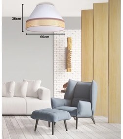 Duolla - Plafoniera AVIGNON 3xE27/15W/230V diametro 60 cm bianco/rattan