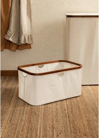 Cesta per il bucato color crema in tessuto pieghevole Bamboo/Linen – Bigso