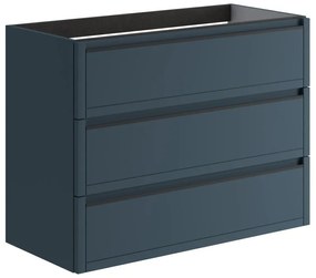 Mobile da bagno sotto lavabo Tratto blu opaco L 99.5 x H 78 x P 45.5 cm 3 cassetti, lavabo non incluso