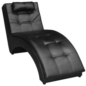 Sedia A Sdraio Con Cuscino Nera İn Similpelle /