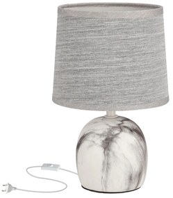Lampada da tavolo grigio chiaro con paralume in tessuto (altezza 25 cm) Adelina - Candellux Lighting