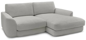 Divano angolare grigio chiaro (con penisola a destra/con chaise lounge) con rivestimento in bouclé Leonore – Bobochic Paris