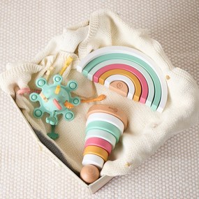 Bieco - Giocattolo di motricità in silicone con attività - eucalyptus