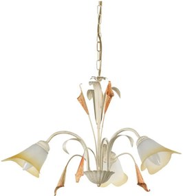 ONLI - Lampadario a sospensione con catena LUCREZIA 3xE14/6W/230V color crema