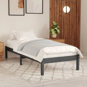 Giroletto Grigio İn Legno Massello 90x190 Cm Single /