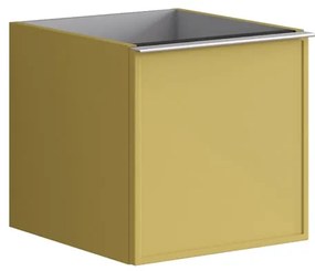 Struttura semi colonna da bagno Pixel 1 cassetto laccato opaco giallo sole L 40 x H 40 x P 45.5 cm