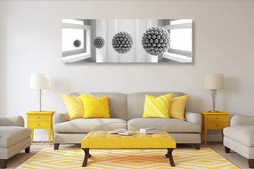 Quadro su tela – Sfere in bianco e nero nello spazio