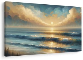 Quadro su tela – Alba dorata sul mare