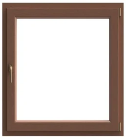 Finestra in PVC rovere dorato L 80 x H 120 cm, 1 anta apertura a destra