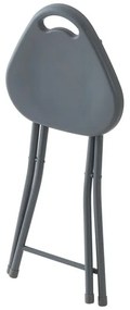 Sgabello pieghevole salvaspazio con seduta in abs e gambe in acciaio grigio